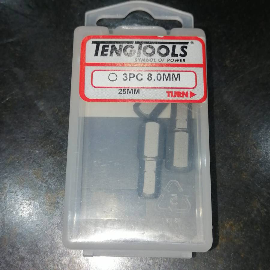 3PC 1/4inch Hex Drive 8MM Hex Bit 25MM Long