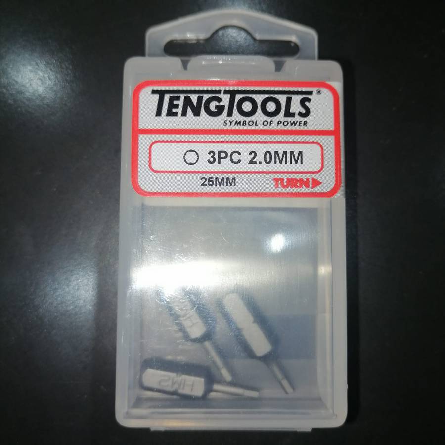 3PC 1/4inch Hex Drive 2MM Hex Bit 25MM Long