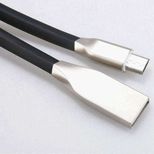 Zinc Alloy Micro USB Cable Sync Data and Fast Charging Noodle Cable - pink / Type-C