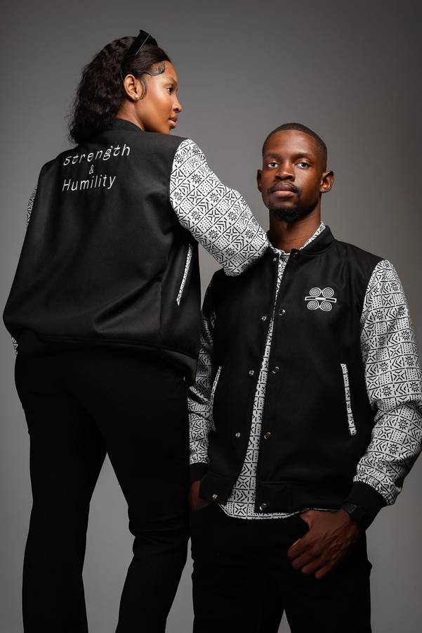Women's Bogolan Varsity Jacket - White