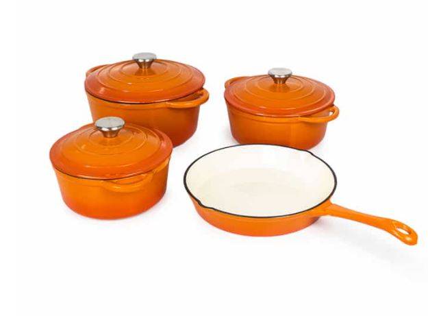 Cast Iron Pots 7pc - Red