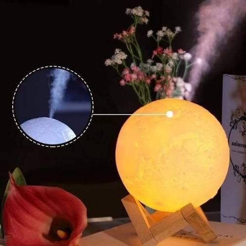 Full Moon Humidifier Lamp, LED Lunar Night Light 880ml