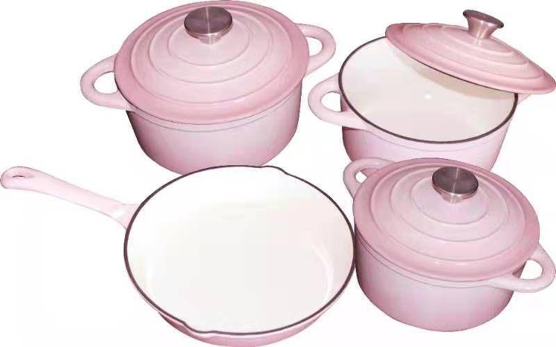 Cast Iron Pots 7pc - Red