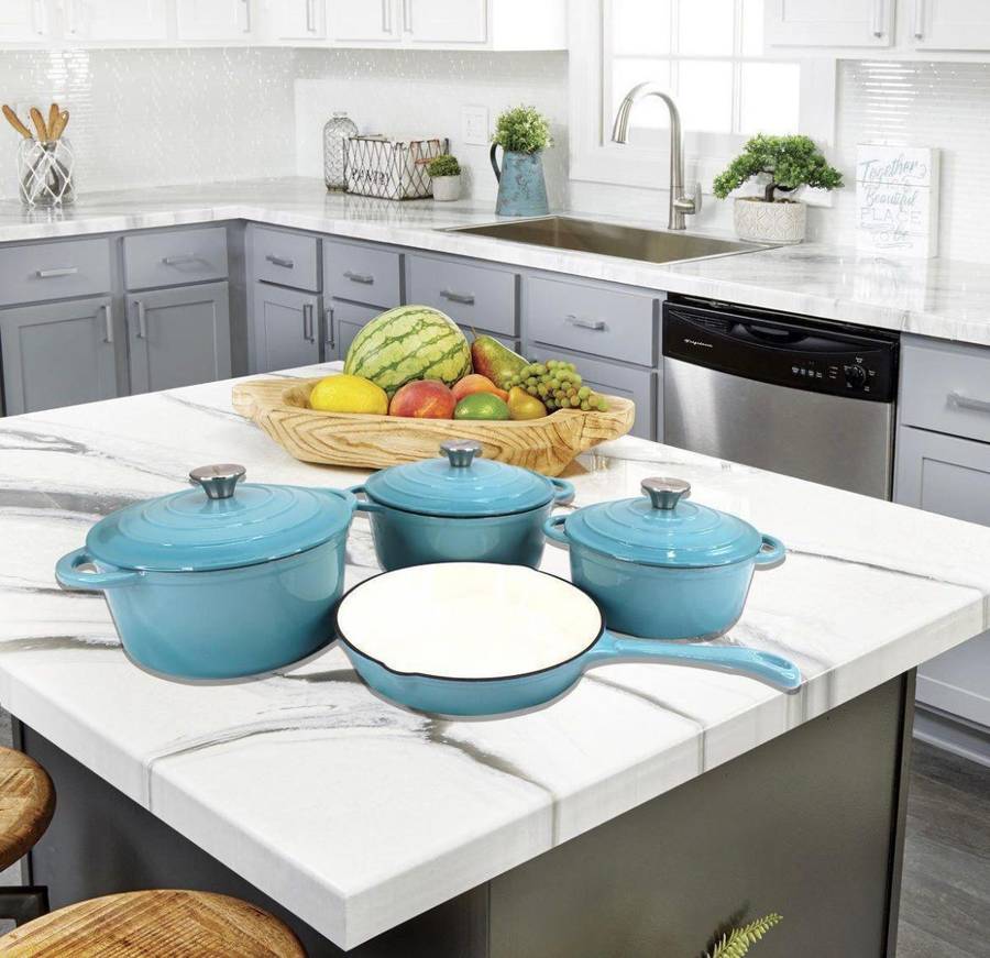 Cast Iron Pots 7pc - Red