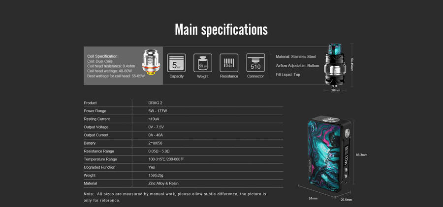 VOOPOO Drag 2 | 177W TC Box MOD (Mod Only) - 34-b-puzzle