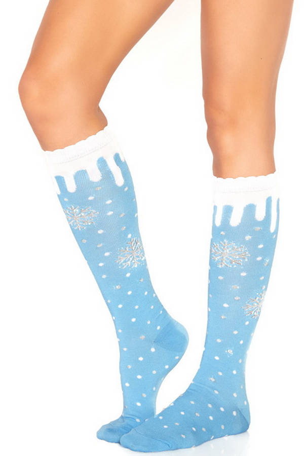 Snowflake Knee High Socks