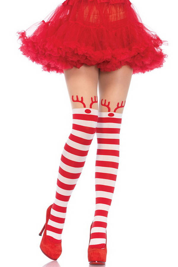 Rudolph reindeer Striped Tights