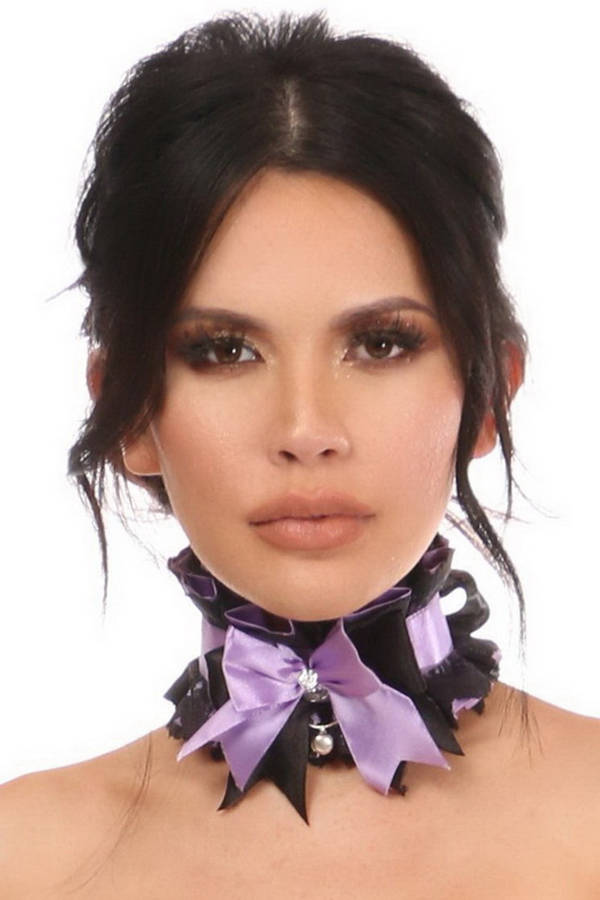 Kitten Collection Lavender & Black Lace Choker
