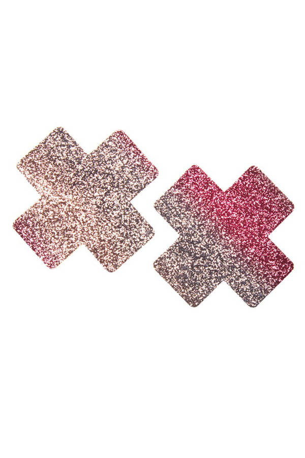 Pink & Silver Ombre Cross Pasties