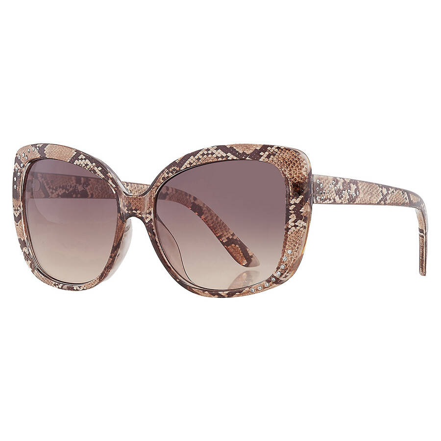 Guess Women's 57 mm Shiny Light Brown Sunglasses