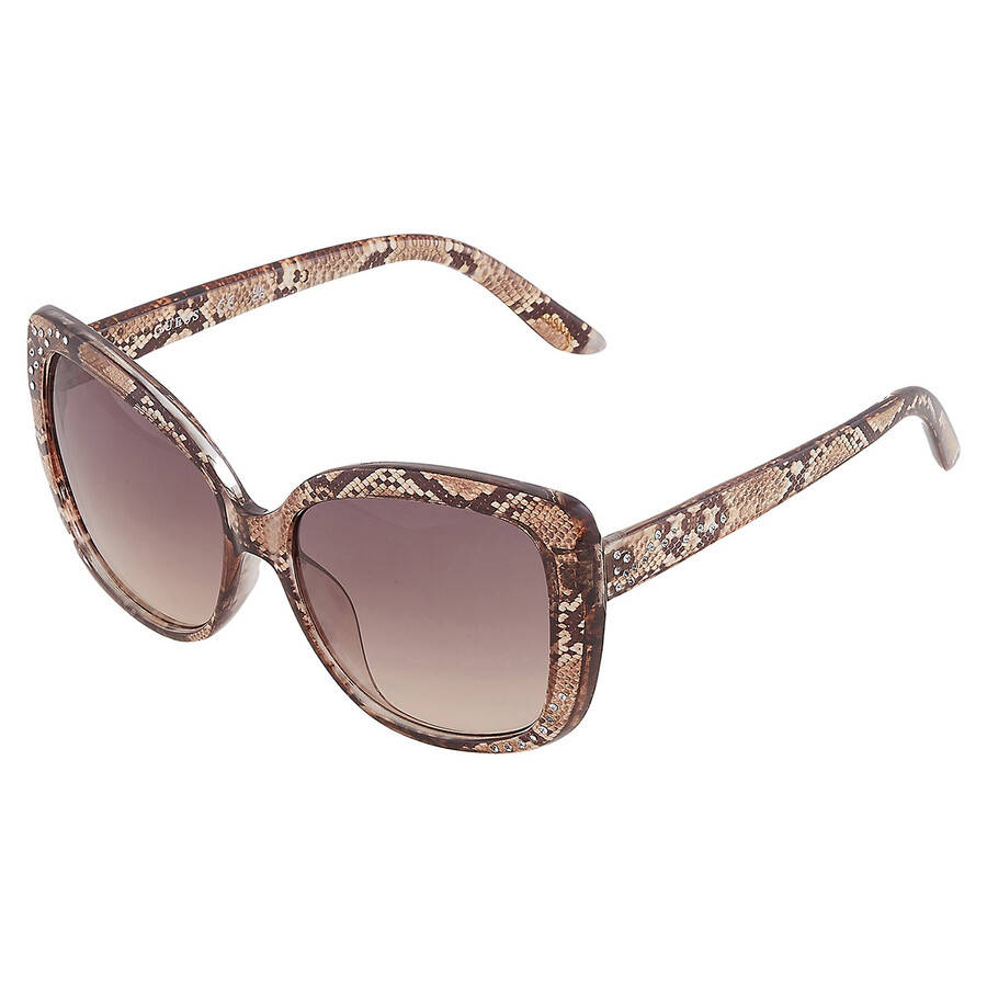 Guess Women's 57 mm Shiny Light Brown Sunglasses