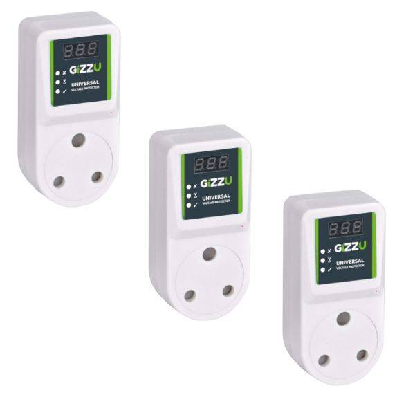 GIZZU Universal Voltage Protector Plug (Trio Pack)