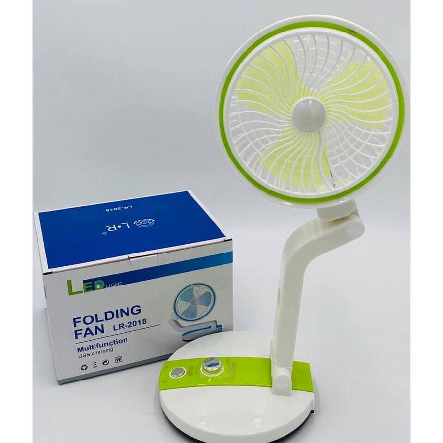 Folding Fan, Multifunction, Rechargeable with LED light, Multicolor