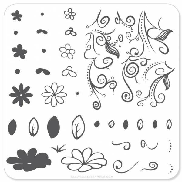 Floral Swirl 2 (CjS-14)  Steel Stamping Plate