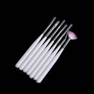 7pc purple feather manicure brush set