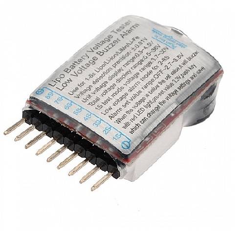 Lipo Battery Voltage Tester / Low Voltage Buzzer Alarm 1-8S