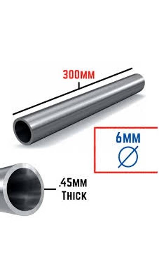Alum. Round Tube 6mmx0.45mm  305 Length - 2pcs