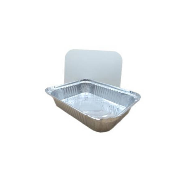 Foil Container and White Paper Lid Combo 750ml- Pack of 50