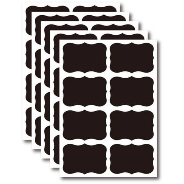 48 Chalk Sticker Labels With White Pen- 5.5cm x 3.5cm