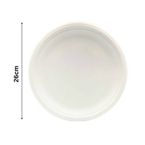 Healthy Life- Sugarcane Plate Eco Disposable - 26cm - Pack of 50