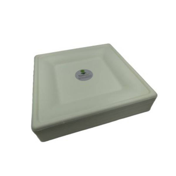 Healthy Life - Sugarcane Sqaure Plate Eco-Friendly - 16cm - Pack of 50
