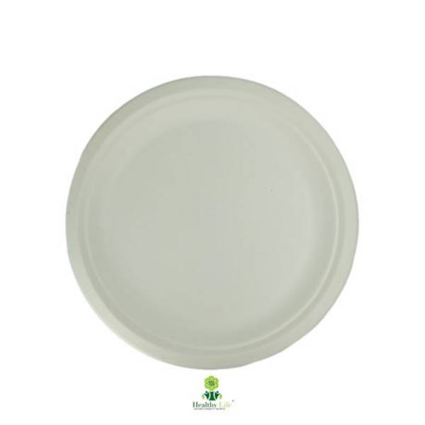 Healthy Life- Sugarcane Plate Eco Disposable - 22cm - Pack of 100