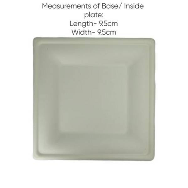 Healthy Life - Sugarcane Sqaure Plate Eco-Friendly - 16cm - Pack of 50