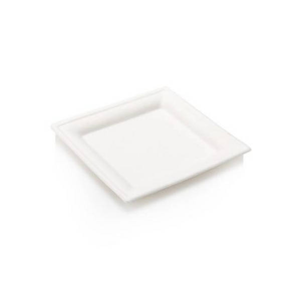 Healthy Life - Sugarcane Sqaure Plate Eco-Friendly - 16cm - Pack of 50