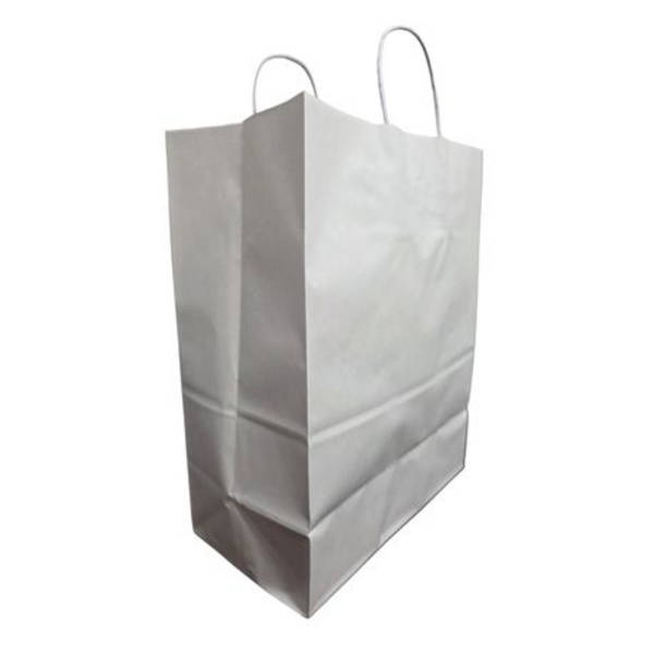 White Gusseted Bag with Paper Twist Handles 115g- Pack of 50