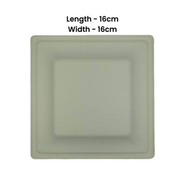 Healthy Life - Sugarcane Sqaure Plate Eco-Friendly - 16cm - Pack of 50