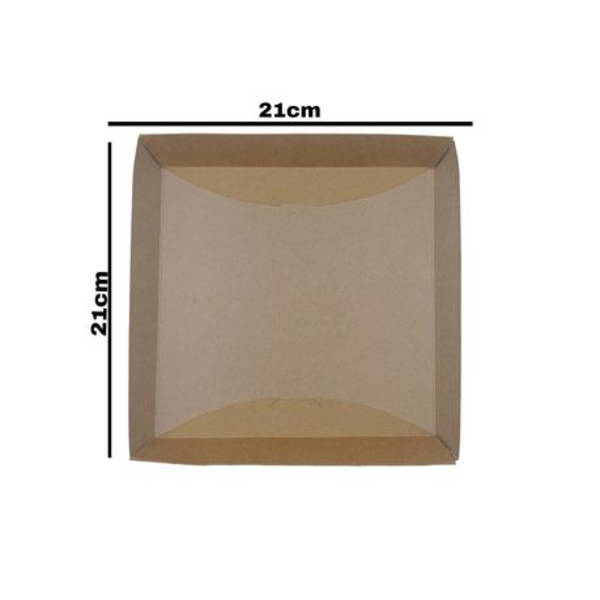 Kraft Square Disposable Plates - 21cm - 25 Pack