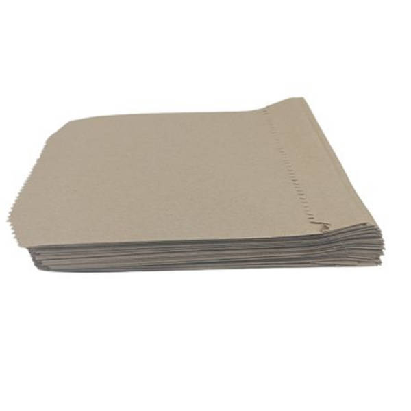 Kraft Flat Greaseproof Bags - 18.5 x 16.5cm Disposable Food Bags - 50 Pack