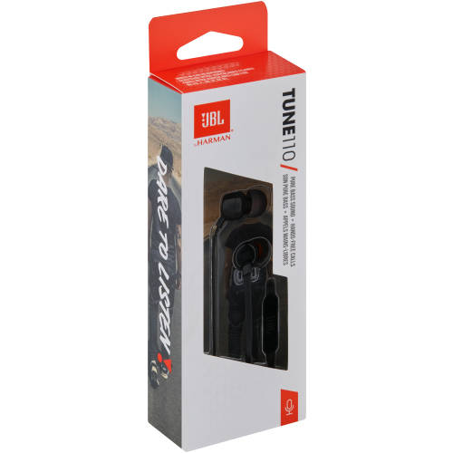 JBL T110 in ear wired earphones 3.5mm Black-New