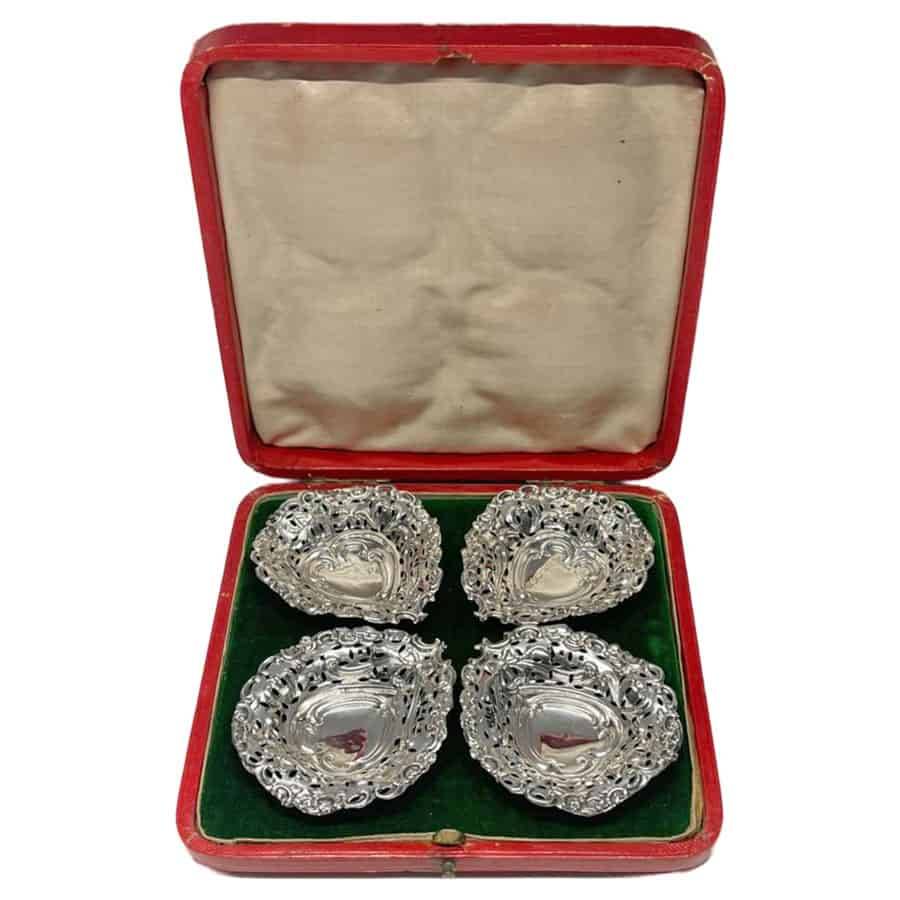 Hallmarked  Silver Heart Shaped Bon Bons 1899