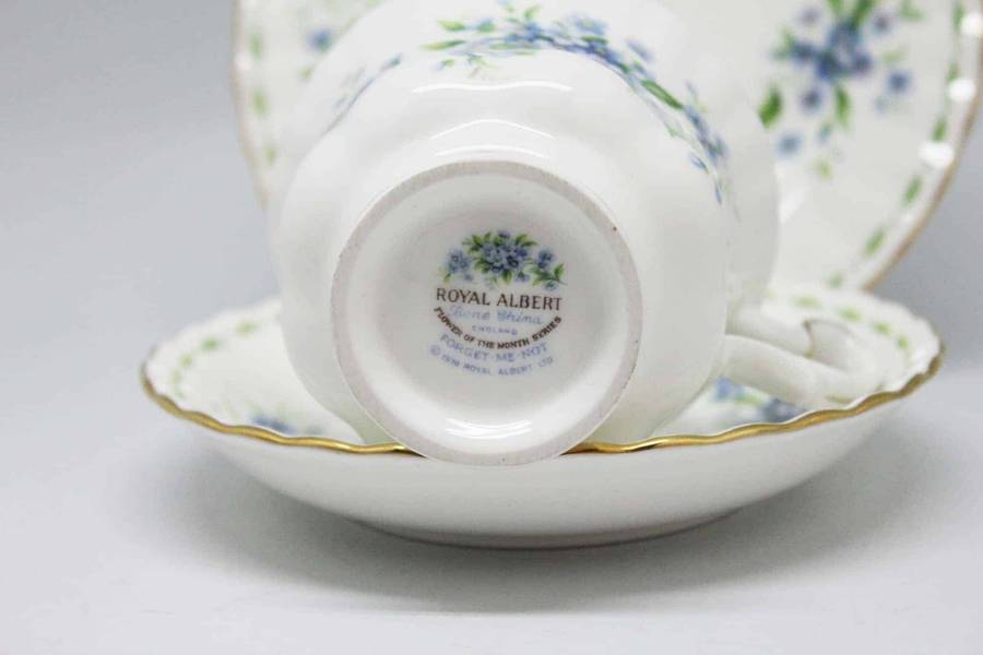 Royal Albert Flowers Of The Month July Forget Me Not Pattern Trio