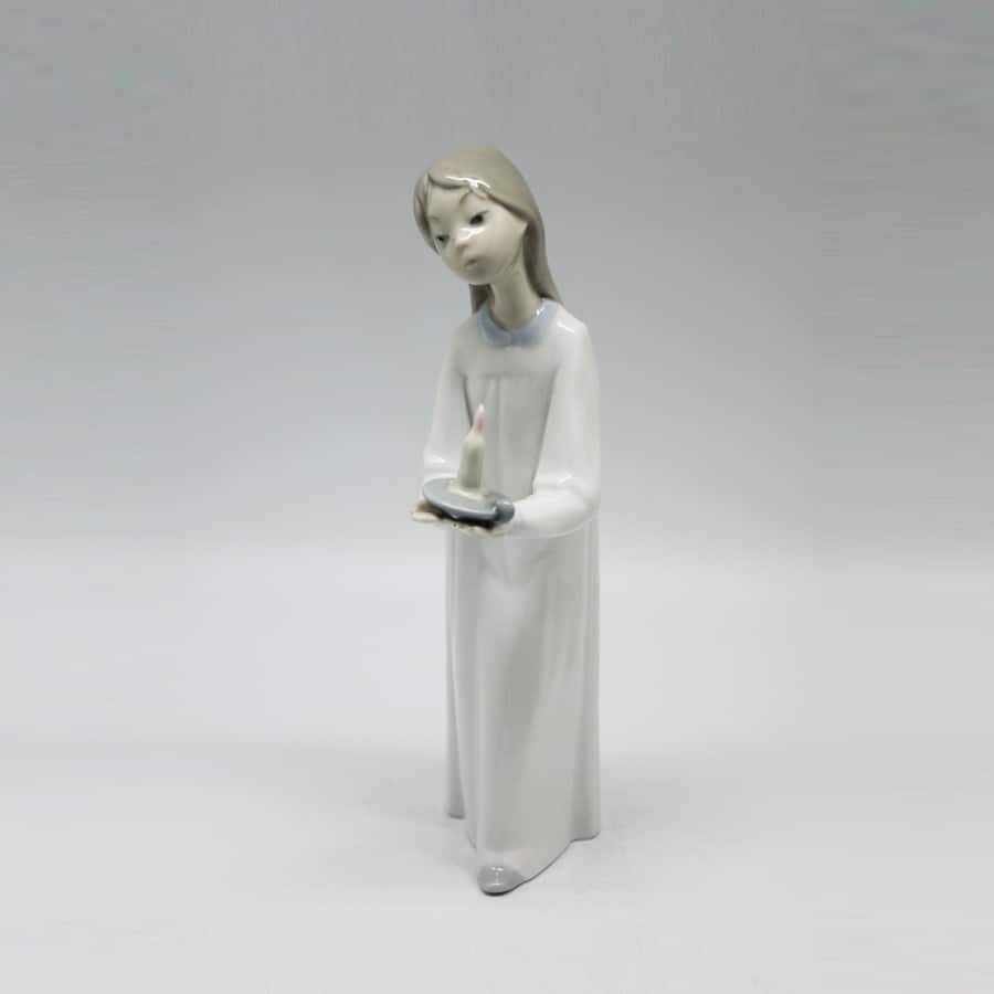 Lladro Girl with Chamberstick Figurine