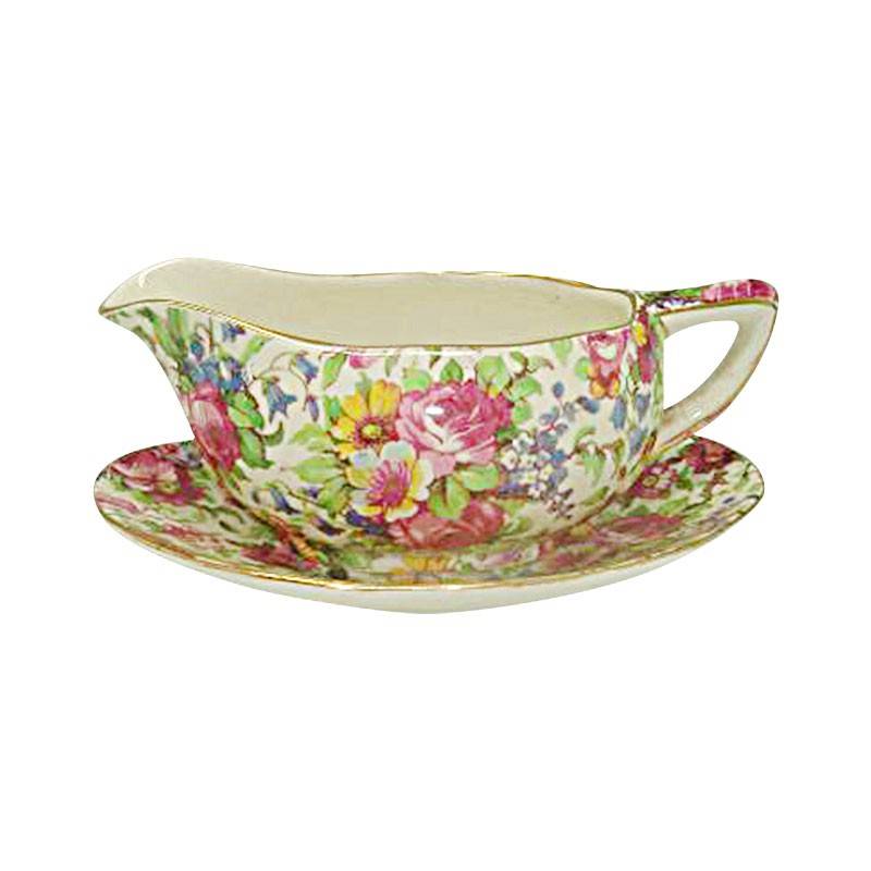 Royal Winton Summertime Pattern Sauce Boat &amp; Stand