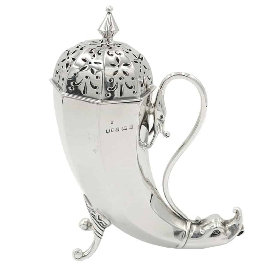 Silver Sugar Castor Birmingham 1904 Dolphin Detail