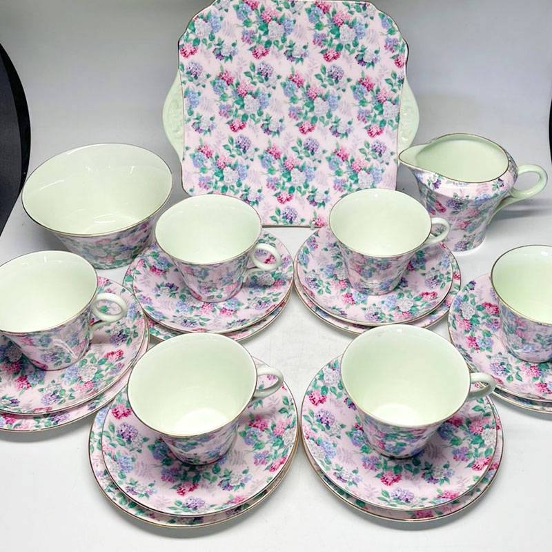 Shelley Pink Summer Glory Tea Set