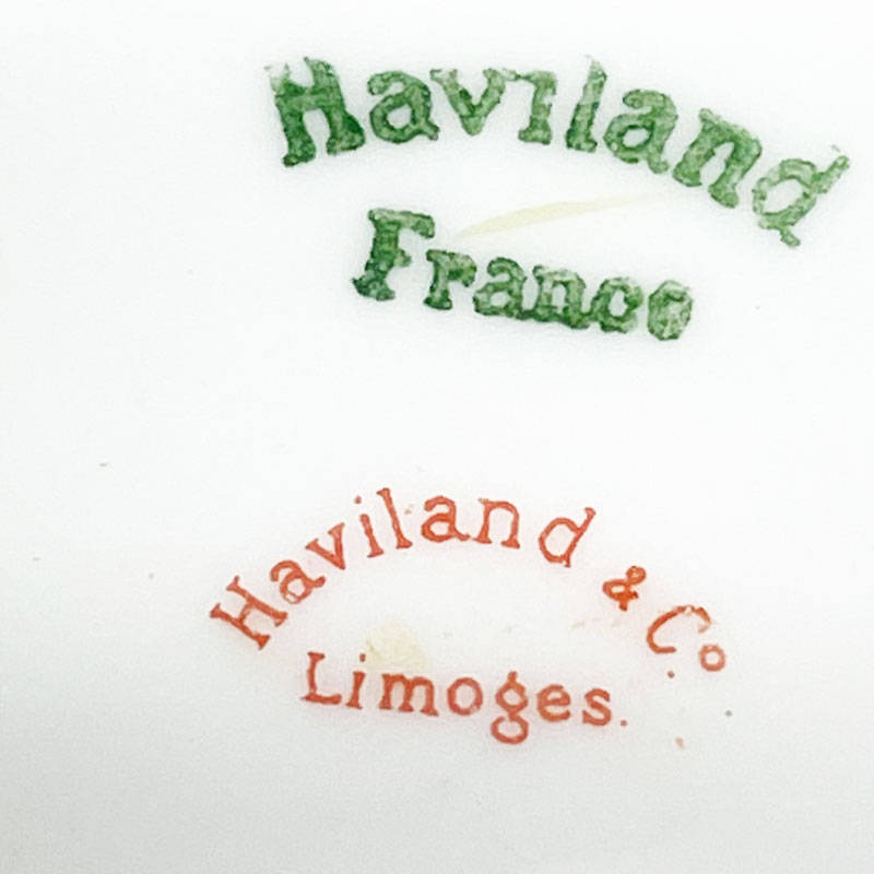 Haviland Limoge Burnt Orange Floral Fluted Bowl