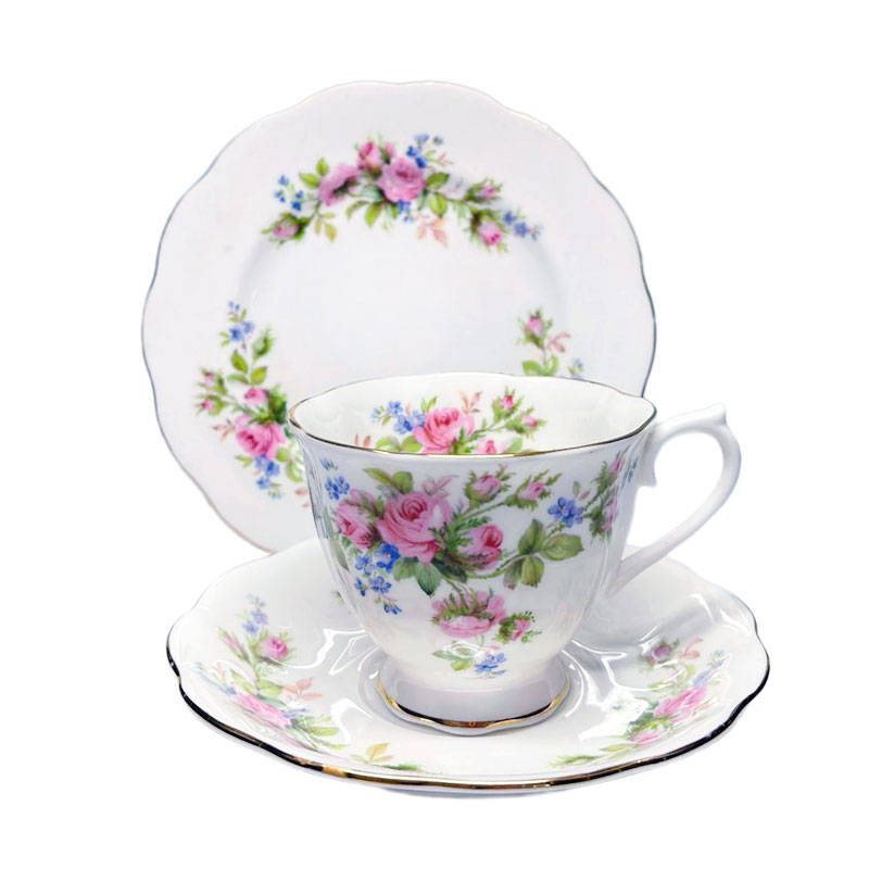 Royal Albert Countess Moss Rose Tea Trio