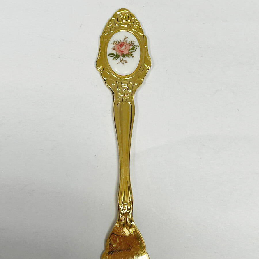 Eetrite 24ct Gold Plated Royal Albert Moss Rose Cake Forks