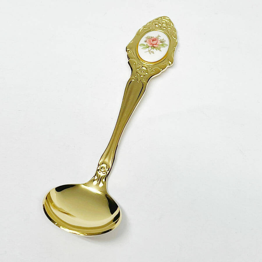 Eetrite 24ct Gold Plated Royal Albert Moss Rose Sugar Spoon