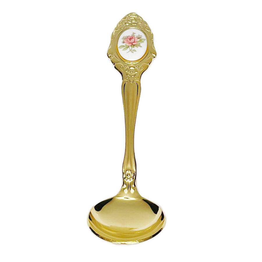 Eetrite 24ct Gold Plated Royal Albert Moss Rose Sugar Spoon