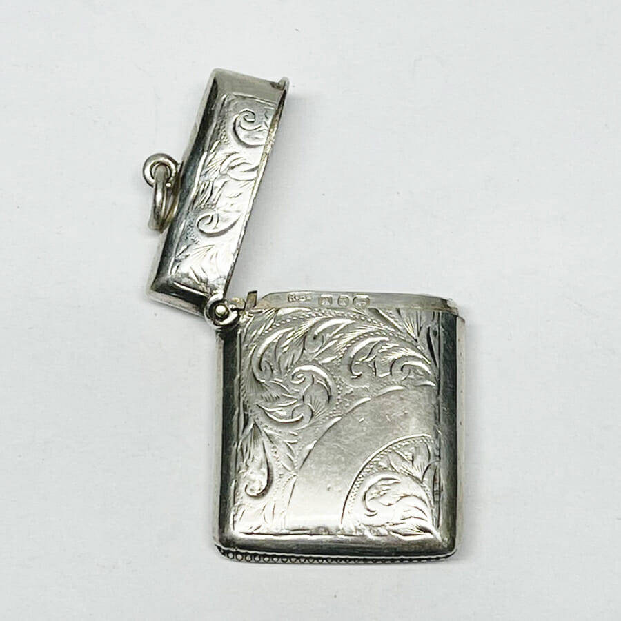 Hallmarked Silver Vesta Case Birmingham 1897