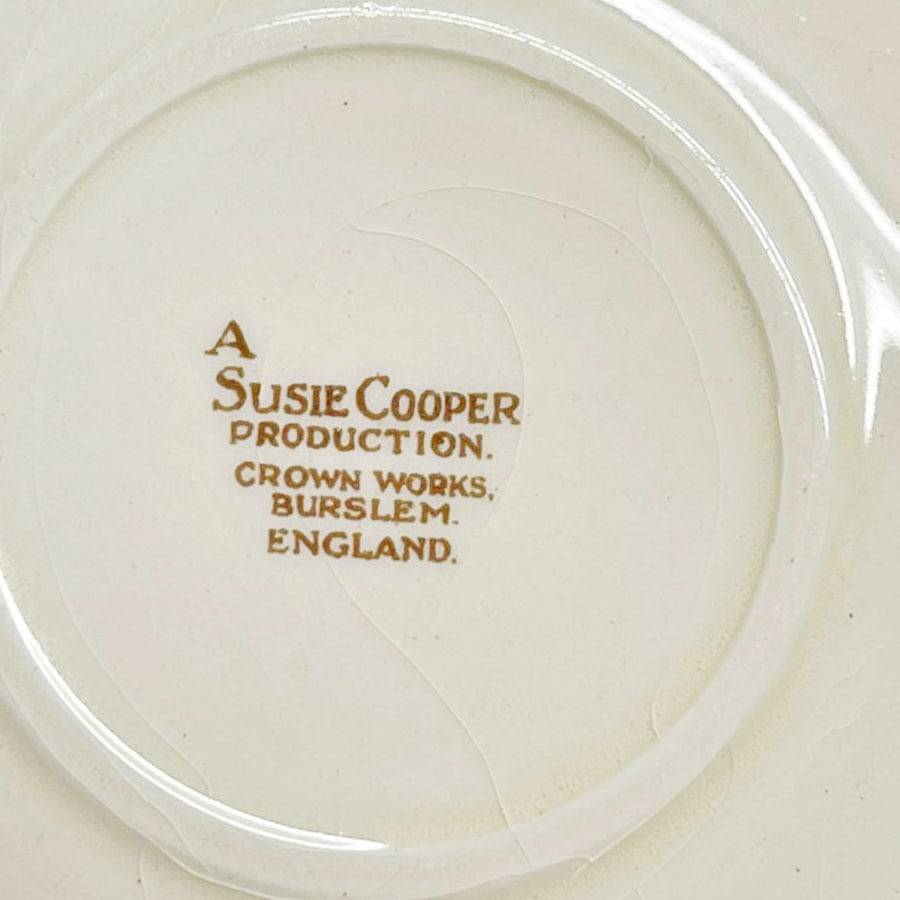 Susie Cooper Banded Dresden Spray Coffee Sugar Bowl
