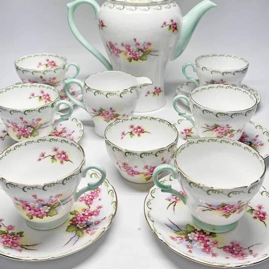 Shelley Pink Blossom Coffee Service 13532