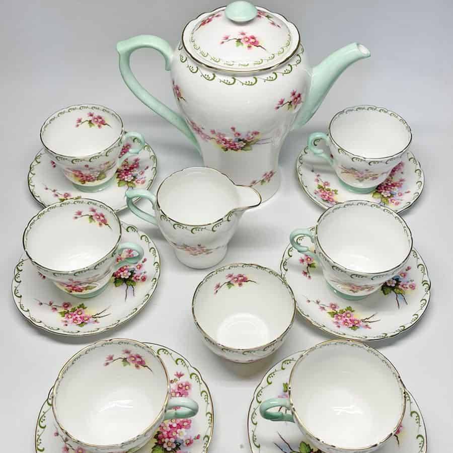 Shelley Pink Blossom Coffee Service 13532