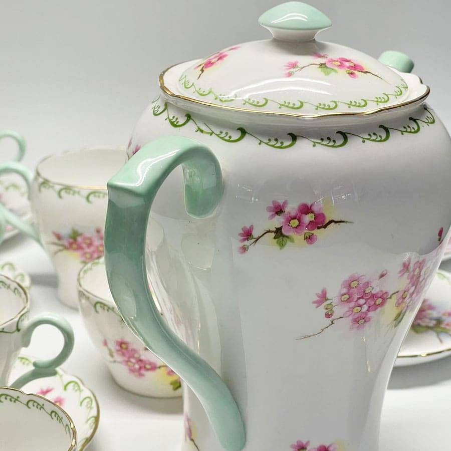 Shelley Pink Blossom Coffee Service 13532