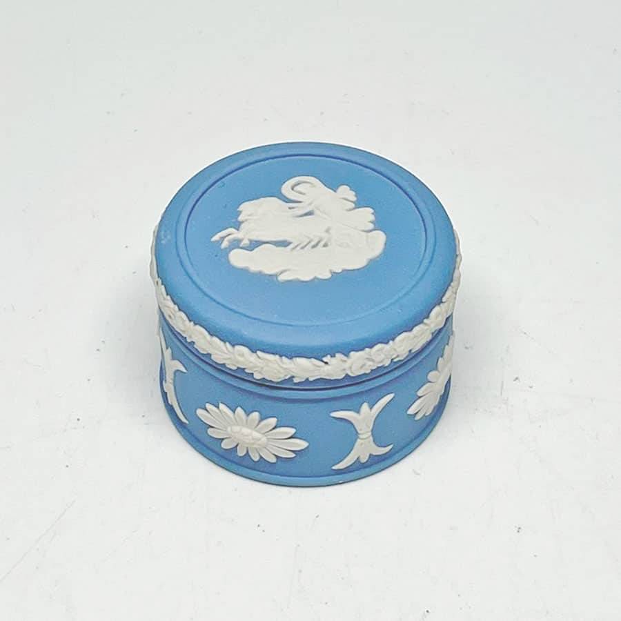 Wedgwood Blue Jasperware Helios Pill Box